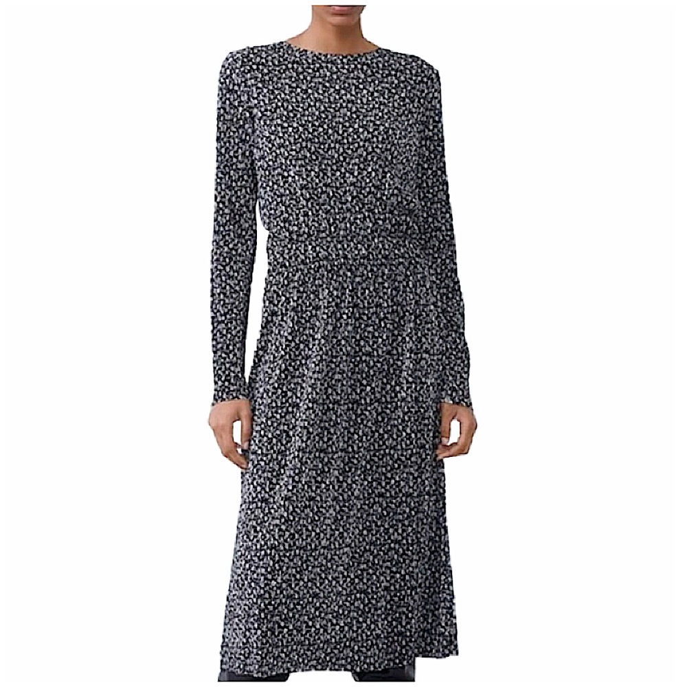 Zara Ditsy Floral Midi Pleated Dress
